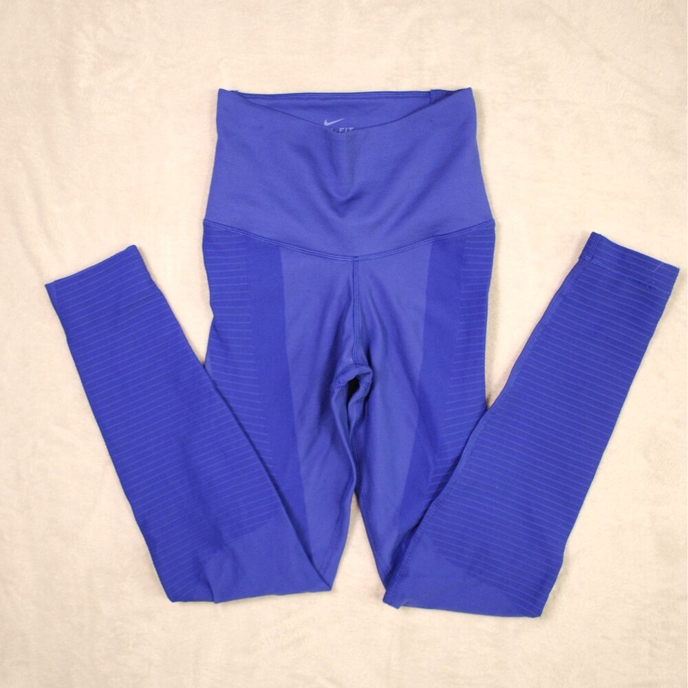 NIKE Dri-Fit Leggings Women's Cobalt Blue/Purple Small Full Length